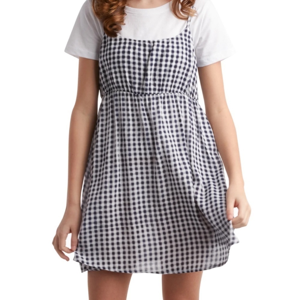Madden Girl Tunic Dress Casual Summer Sundress navy and white size 12 NWT